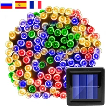 Guirlande Solaire Imperméable de Jardin pour Éclairage Extérieur Féerique, Décoration de Noël pour Vacances de 5, 7, 12, 22 m, 6V