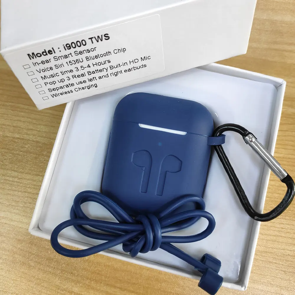 i9000 add Blue kits Новинка i9000 TWS беспроводные наушники Air 2 с обратным магнитом зарядный чехол Bluetooth 5,0 наушники PK i500 i2000 i5000 TWS - Цвет: i9000 add Blue kits