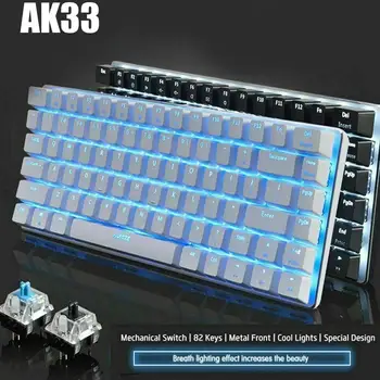 

Ajazz Platinum Mechanical Gaming Keyboard 82-Keys Pro Backlit USB Wired Gaming Mechanical Keyboard for Home Office Black