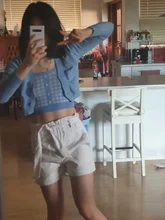 Muelle Verde pantalones abrigos 2020 flojo señoras corto de punto suéteres de manga larga botones V sólido cuello Cardigan para mujer nuevo