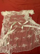 Lace Dresses Matenity-Gown Photo-Shoot Off-White Knee-Length See-Through