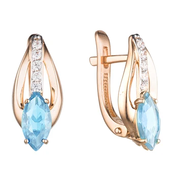 

Gold earrings with Topaz and cubic zirconia sunlight sample 585
