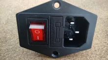 IEC320 C14 eléctrico CA zócalo 3 pin rojo LED 250V interruptor basculante 10A fusible mujer entrada macho conector de clavija 2 enchufe con pines de montaje