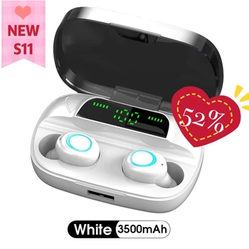 

NEW Wireless Charging TWS S11 Wireless Earphones 3500mAh Binaural Digital Display Earphones Sport Waterproof Headsets Earbuds
