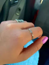 SILVERHOO-925 anillos de plata esterlina de Plata de Ley 925 con circón redondo geométrico, joyería fina minimalista