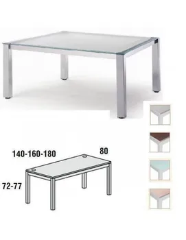 

TABLE EXECUTIVE ROCADA 160X80 CM STRUCTURE GRAY AND BOARD IN CRYSTAL