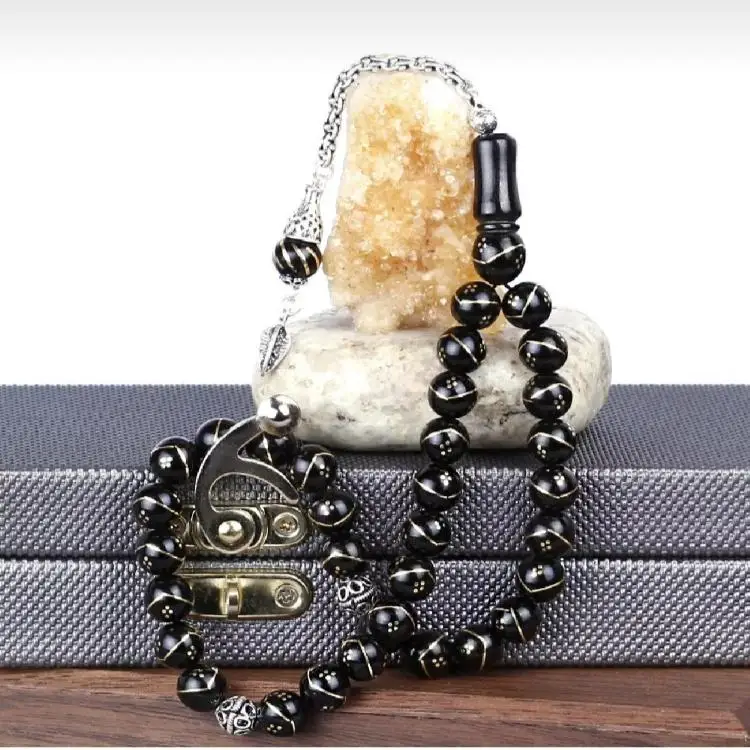 3-1-Islam Tasbih Muslim Rosary Beads 33 Prayer Rosary For Men Bracelet For Men Accessories Real Oltu Stone Handmade Made in Turkey Muslim Man's Bracelet İslamic Arabic Fashion Misbaha Charm Bracelet For Women Men Jewel