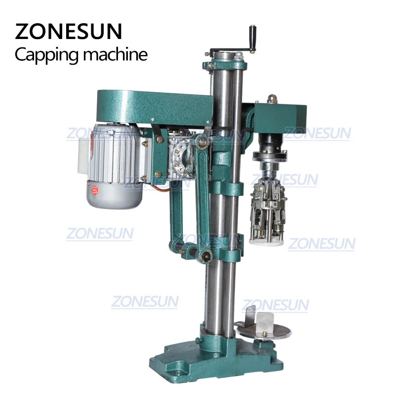 ZONESUN ROPP крышка гофрировочная машина соевый соус вино бутылка для газированной воды Pilfer Proof cap ping машина пищевая упаковочная машина