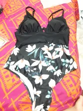 Bañador de una pieza con volantes para mujer, traje de baño Sexy con estampado de hojas, cuello de pico profundo, traje de baño ajustable con Espalda descubierta, ropa de playa de talla grande 2020