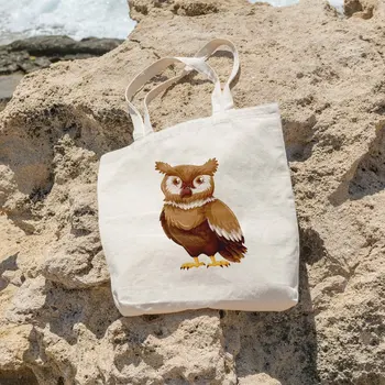 

Angemiel Bag Brown Owl Picture Shopping Beach Tote Bag