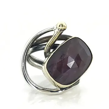 

Hand Production Natural Real Ruby Has Cubic Zirconia Design Special Silver Ring