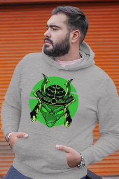 

Angemiel Wear Samurai Alien Gray Men 'S Hooded Sweatshirt