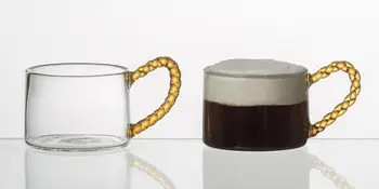 

LUXURY TWISTED ESPRESSO HANDLE MUSTARD COLORED