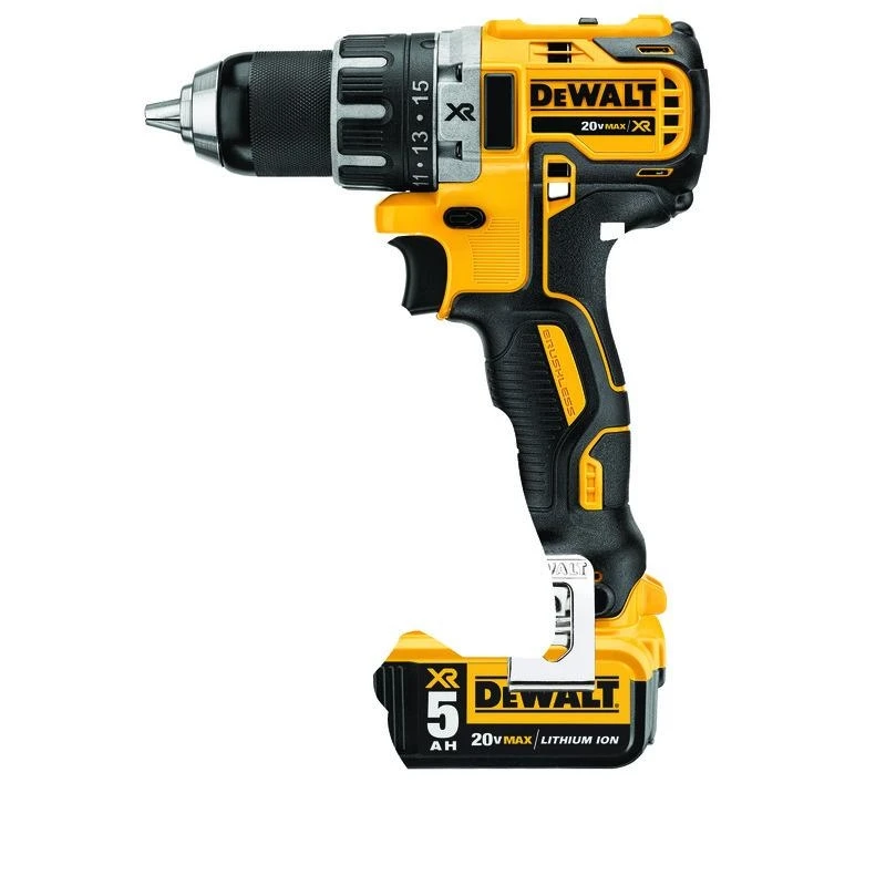 Дрель-шуруповерт аккумуляторная DeWalt DCD791P2 (2 скорости, подсветка рабочей зоны, индикатор заряда)