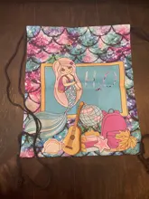 Bolsa con cordón de sirena para chicas, paquete de almacenamiento de viaje, mochilas escolares de dibujos animados, bolsa de libros para niños