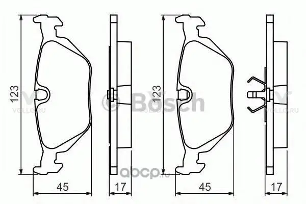 0986460964 BOSCH ДИСКОВЫЕ КОЛОДКИ ЗАДНИЕ