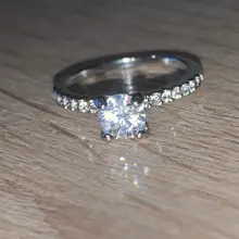 Anillo para mujeres de moda moderno, anillo de compromiso de circonita de cristal AAA blanca, regalo de joyería de boda, 2020