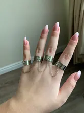Anillo de Cruz de Hip Hop Retro Punk para hombre y mujer, cadena ajustable de dos eslabones, joyería gótica, 2021