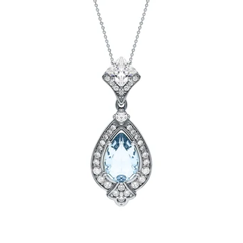 

Silver Pendant with cubic zirconia and Topaz imitation sunlight sample 925