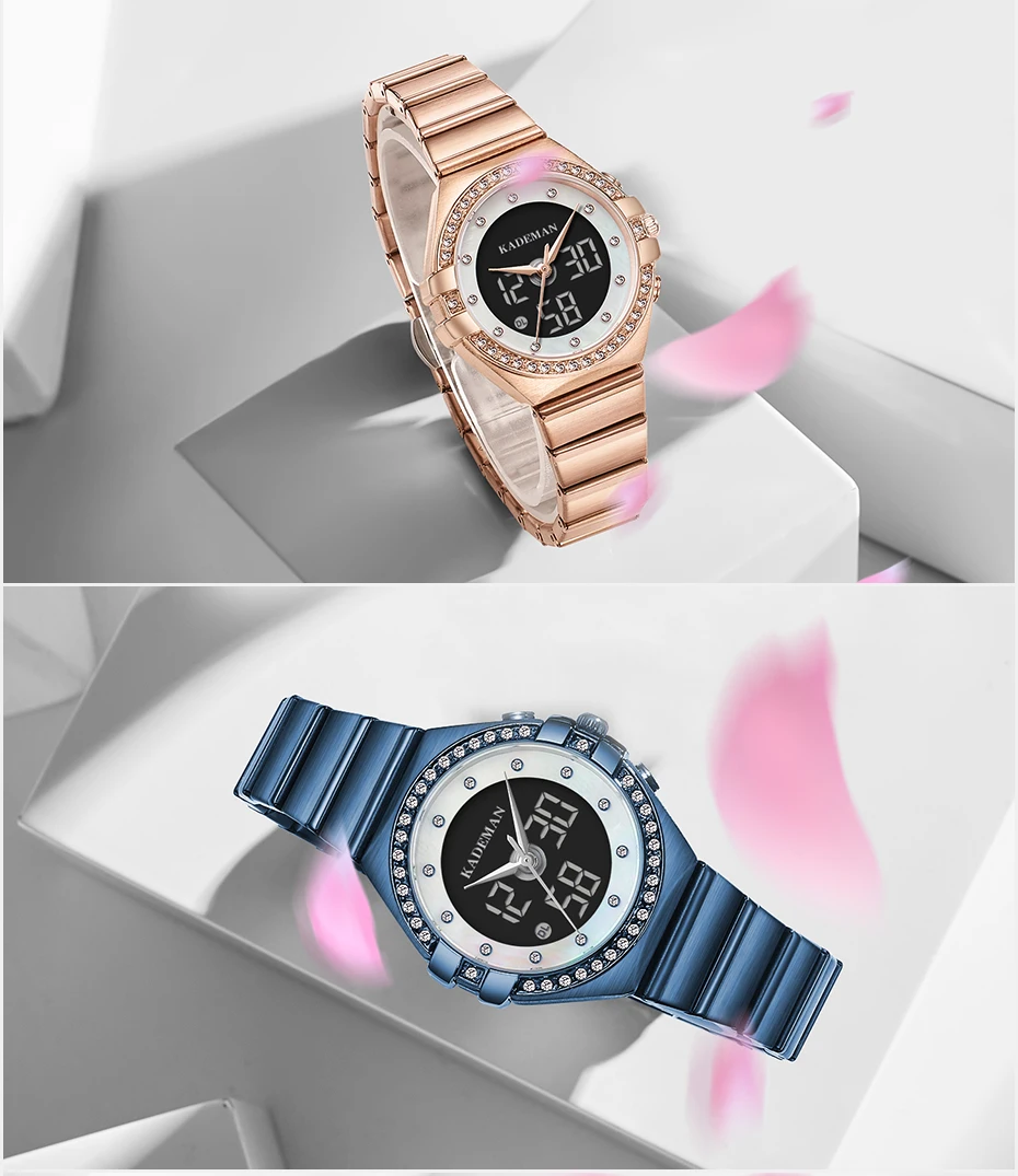 Kademan новые женские часы люксовый бренд женские кварцевые часы из нержавеющей стали с сетчатым ремешком повседневные наручные часы с браслетом reloj mujer