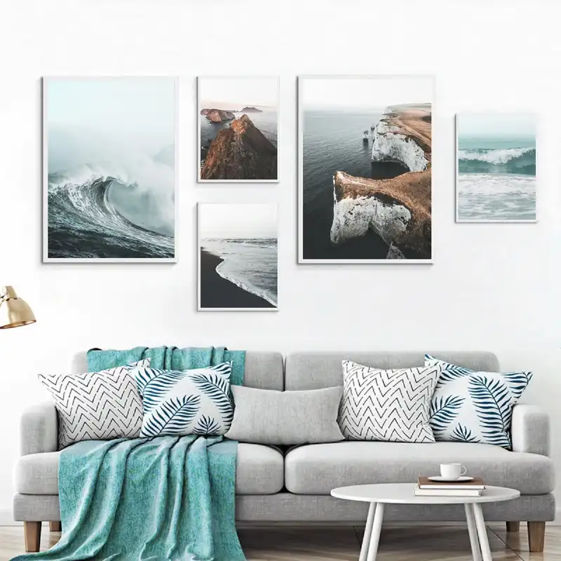 Playa Arte De La Pared Decoracion Oceano Impresiones Paisaje