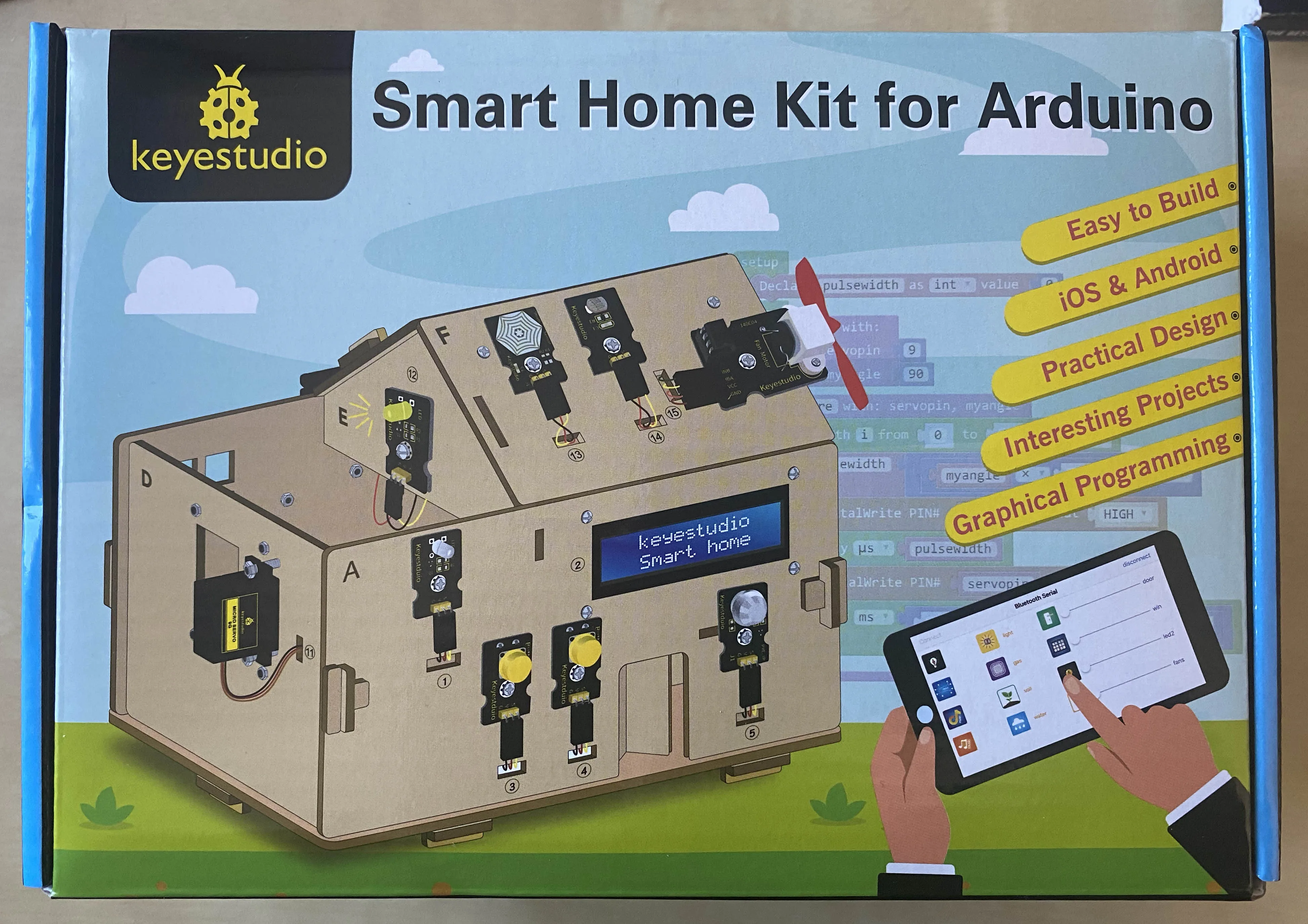 Отзыв о товаре Набор Keyestudio для умного дома, сделай сам с платой плюс, стартовый набор для Arduino, сделай сам, стержень, сделай сам, электронный комплект, соответствие CE (без батареи) от пользователя J***e