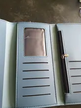 Cartera Coreana de 3 pliegues para mujer, cartera con hebilla de cuero Pu, bolso de mano largo multifunción, tarjetero