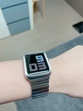 Correa de lujo para Apple watch, banda de 44mm y 40mm para iWatch de 38mm y 42mm, pulsera de reloj de acero inoxidable para Apple watch 5 6 se 3 4