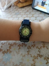 Girando bisel chico de cuarzo relojes de correas de Nylon niños lindo reloj Dial giratorio número árabe