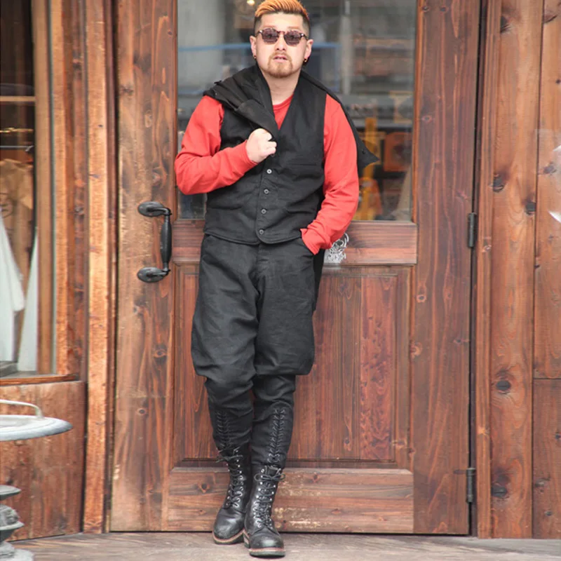 

Meimei homemade YUTU&MM loose size Antique 1920s Whipcord black riding pants/ “Breeches with the master seam” Real Sport