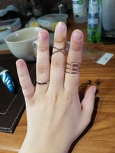 KISSWIFE-Juego de 8 anillos de color dorado para mujer, diseño redondo simple, hecho a mano, anillo geométrico, regalos de joyería para mujer