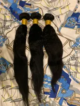 Rizado rizado mechones 100% mechones de cabello humano postizo mechones no Remy Yaki grueso de la armadura del pelo recto 3/4 Pc/lote manojos de pelo barato mechones