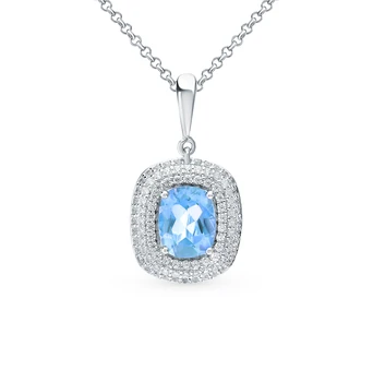 

Silver Pendant with Topaz and cubic zirconia sunlight sample 925 test