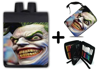 

PACK BACKPACK AND CASE JOKER EVIL CLOWN school