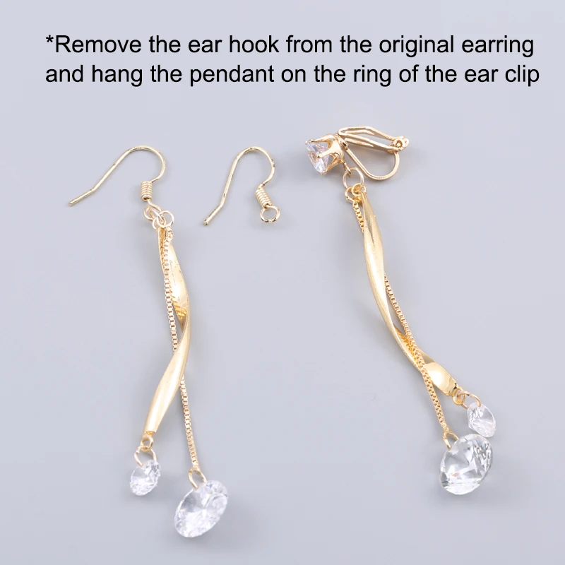 Ear clip earrings 2/10pcs Triangular Ear Clip Female Invisible Painless Diamond Ear Clip No Hole Earring Changer Converter
