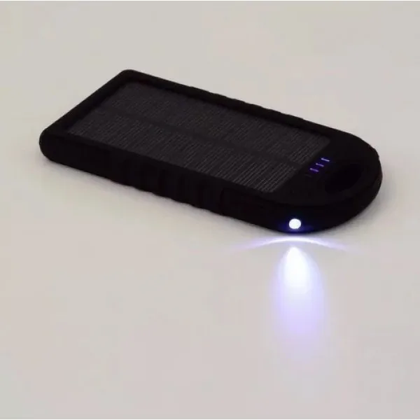 Powerbank со встроенной солнечной батареей Solar Power Bank объем 5000 mAh (Черный)|Бамперы| |