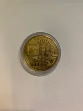 Moneda de Bitcoin coleccionable, recuerdo bañado en Oro creativo, gran regalo, colección de arte de monedas, Moneda conmemorativa de oro física, 1 Uds.