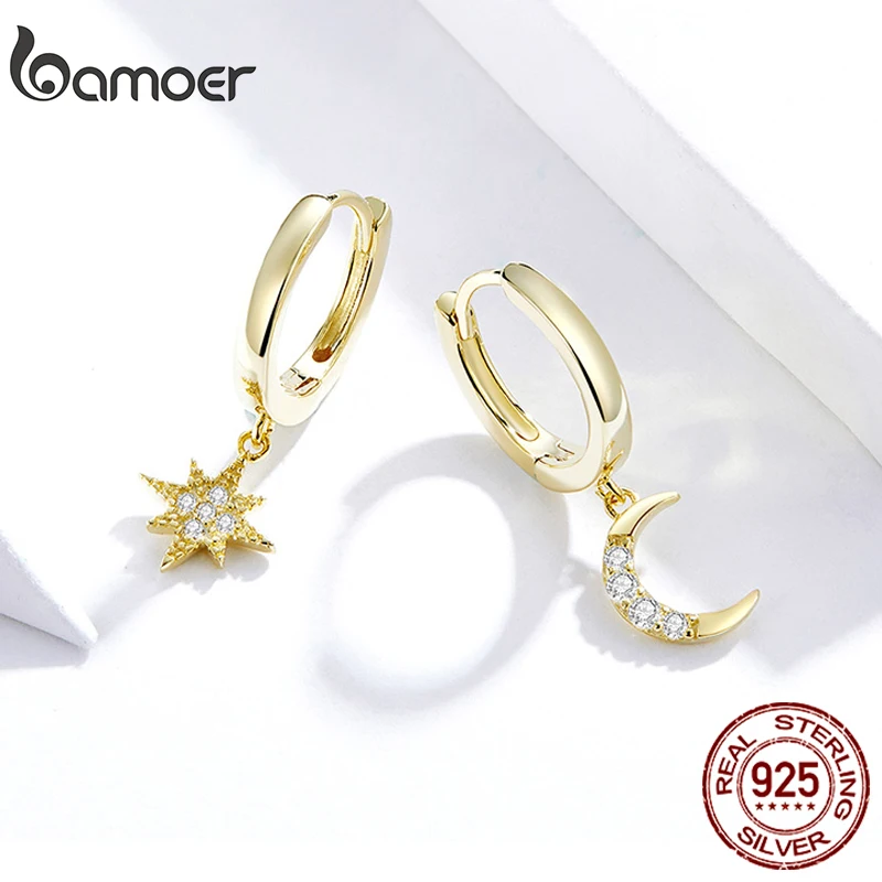 Orecchini A Cerchio Charmsy Silver, Argento Sterling 925 Placcato Oro 18kt Con Zirconi Cubici, 0,4 Pollici, Eleganti