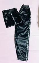 Pantalones de satén con Bolsillo grande para mujer, pantalón de cinta brillante, holgado, Harajuku, 2020