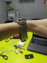 Reloj de lujo con diamantes de Ginebra para Mujer, cronógrafo de cuarzo con tachuelas de acero y tres ojos, a la moda
