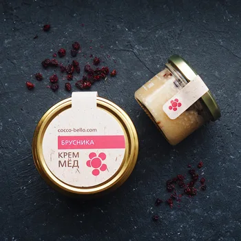 

Cream honey with брусникой 110 ml. Small турыш
