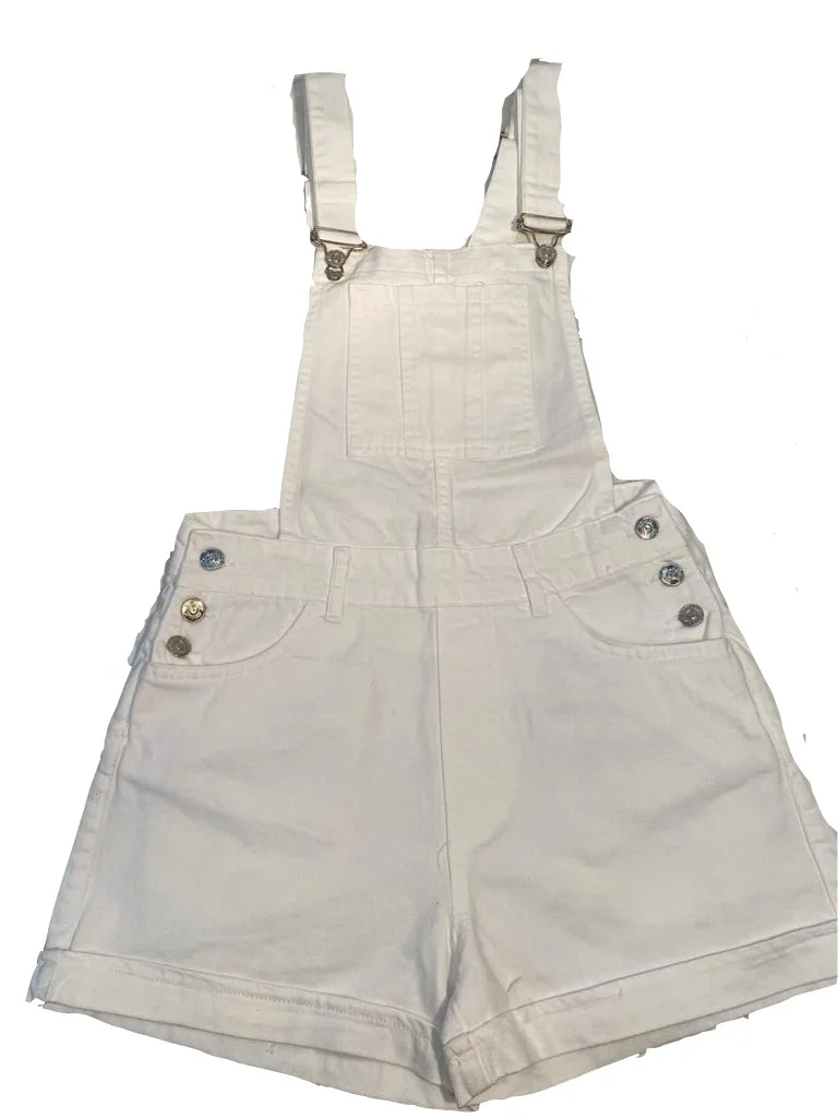 

DENIM SHORT ŞORTLU SALOPET-WHITE