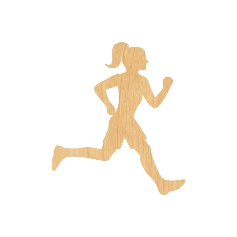 Running Girl 2 Лазерная резка деревянная форма ремесло поставка-Незавершенный