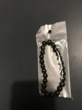 Pulsera de Metal elástica para hombre y mujer, brazalete redondo de piedra natural negra para la pérdida de peso, terapia magnética, hematita, moda