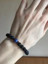 Pulsera de cuentas estilo tibetano para hombre, brazalete de abalorios, piedra de luna, diseño lava, buda, budista, chacras
