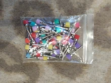 Pulidor de pulido plano y pequeño con cierre de nailon para laboratorio Dental, 50 Uds., cepillos de depilación, cabezal de cepillo de cuidado Dental desechable