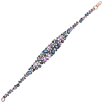 

Gold bracelet with раухтопазами, amethyst and Topaz sunlight