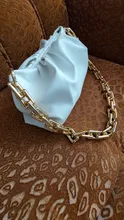Bolso de mano de día para mujer, cadena dorada gruesa, pinza para masa, bolso de hombro, bolsa de hombro, Baguette plisado, 2021