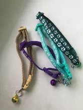 Collier-Collar para gatos con estampado de pata, correa de nailon ajustable para el cuello, para gatos