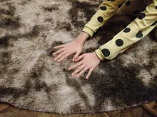 Round Rug Carpets Living-Room-Decor Modern-Mats Bedroom Faux-Fur Fluffy Shaggy-Area Long